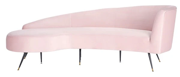 Safavieh Evangeline Parisian Velvet Sofa - Pale Pink - Image 2
