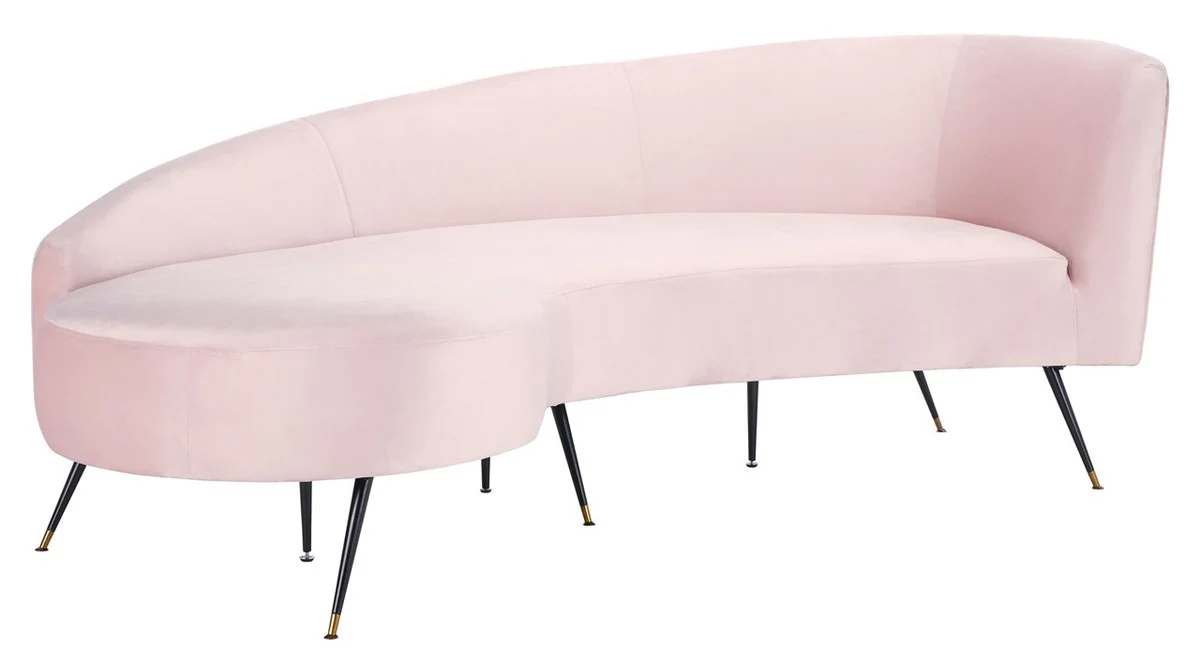 Safavieh Evangeline Parisian Velvet Sofa - Pale Pink - Image 3