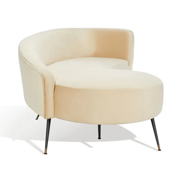 Safavieh Evangeline Parisian Velvet Sofa - Sand - Image 4