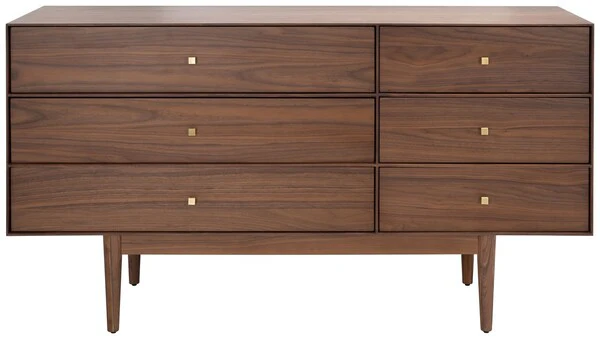 Safavieh Ever 6 Drawer Dresser - Walnut - Image 2