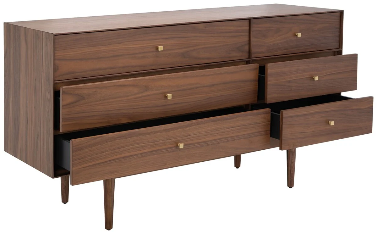 Safavieh Ever 6 Drawer Dresser - Walnut - Image 3