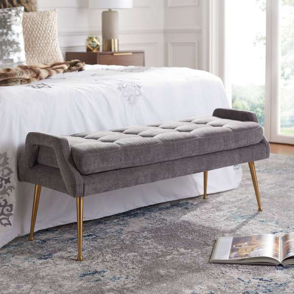 Safavieh Everdeen Bench - Charcoal - Image 4