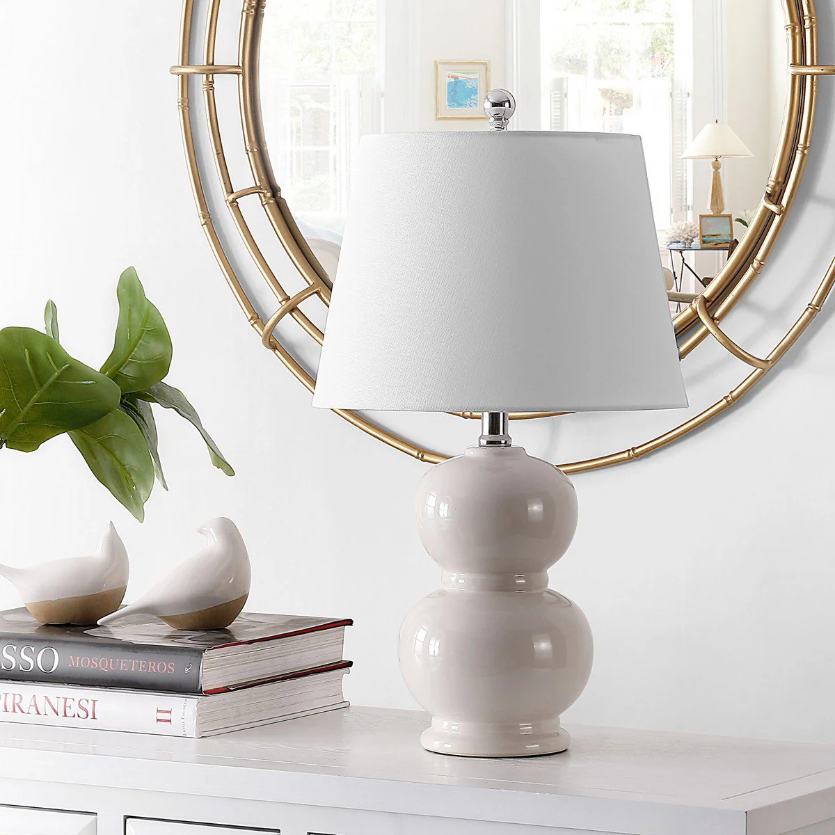 Safavieh Everlee Glass Table Lamp - Ivory - Image 3