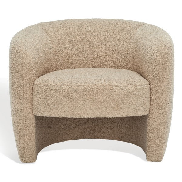 Safavieh Everly Barrel Back Accent Chai - Light Brown - Image 2