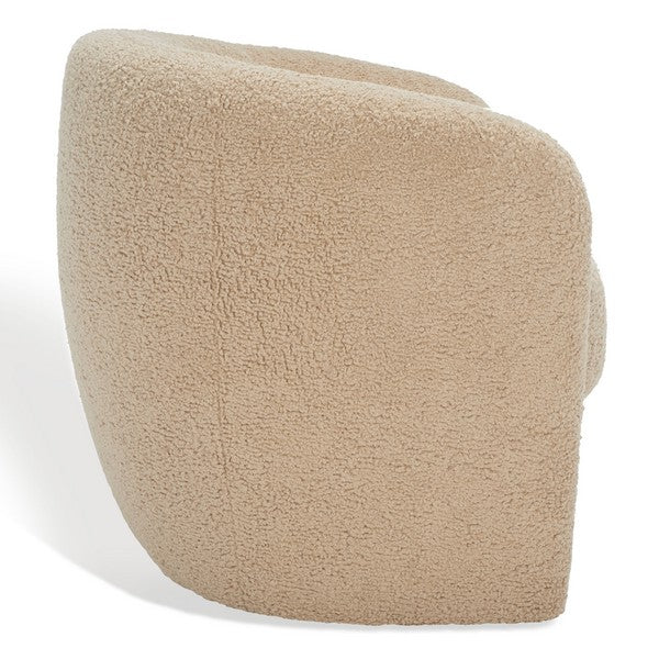 Safavieh Everly Barrel Back Accent Chai - Light Brown - Image 4