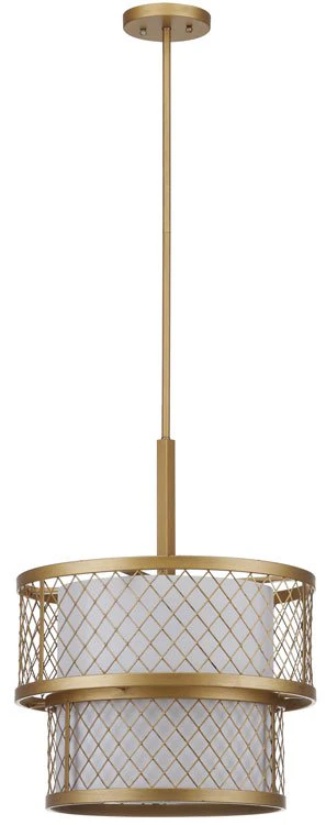 Safavieh Evie Antique 6 Light Gold 17-Inch Dia Mesh Adjustable Pendant - Antique Gold - Image 2