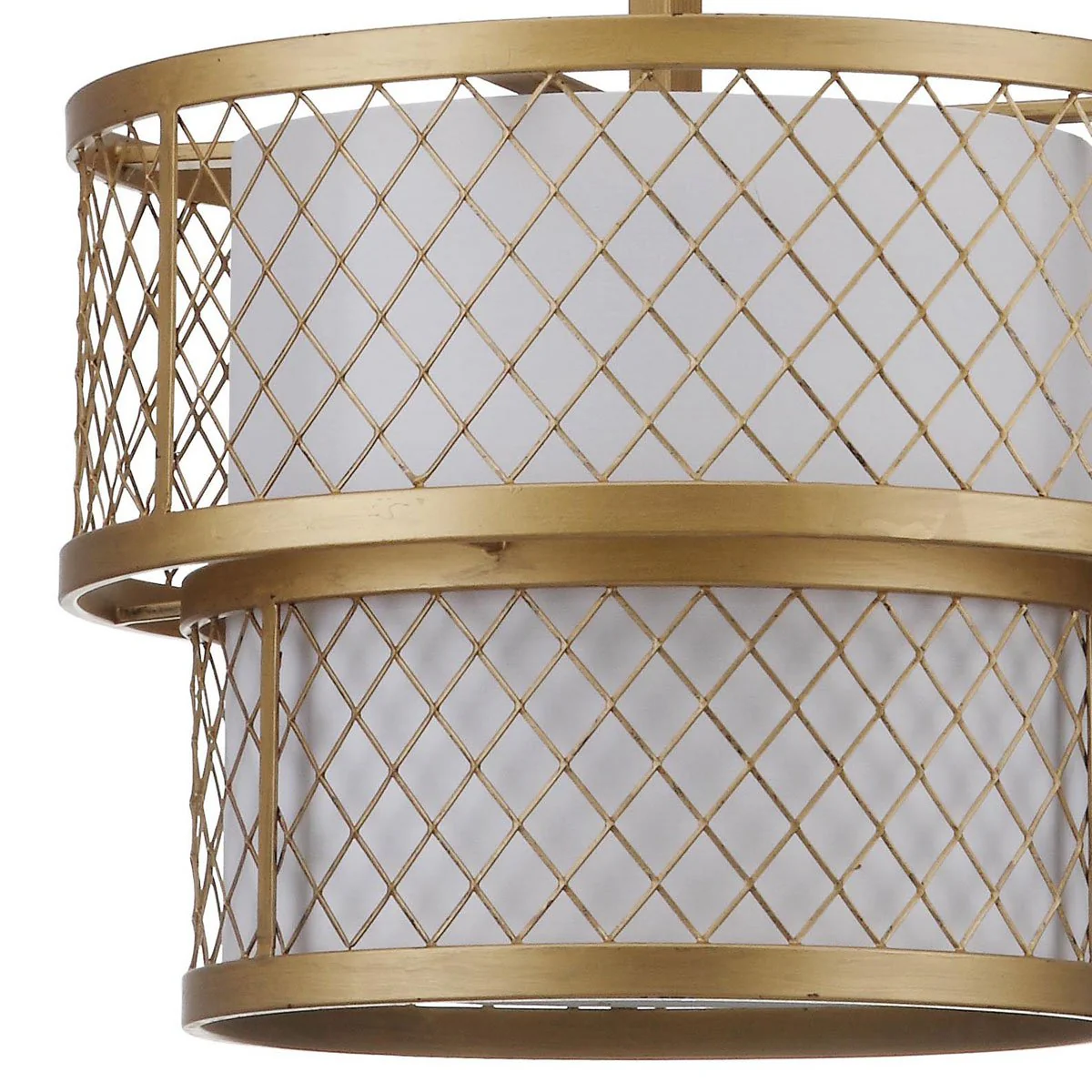 Safavieh Evie Antique 6 Light Gold 17-Inch Dia Mesh Adjustable Pendant - Antique Gold - Image 3