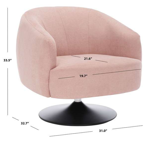 Safavieh Ezro Upholstered Accent Chair - Blush - Image 4