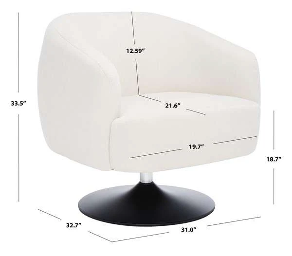 Safavieh Ezro Upholstered Accent Chair - Cream - Image 4