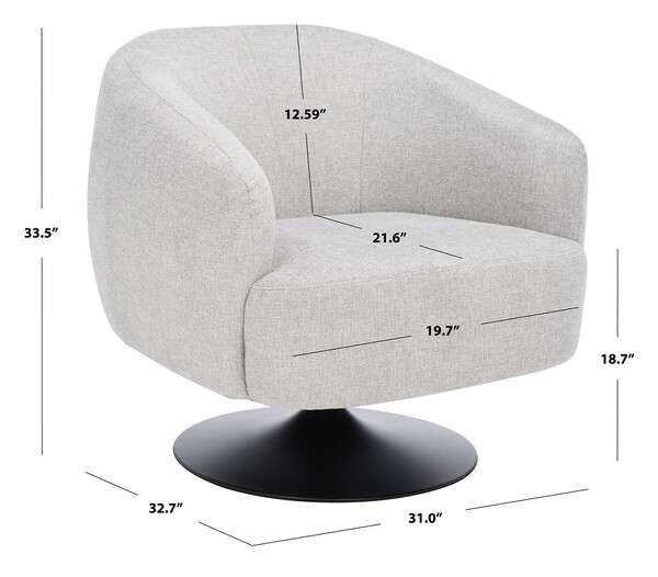 Safavieh Ezro Upholstered Accent Chair - Light Gray - Image 4