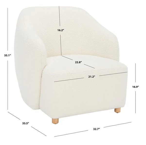 Safavieh Fabiano Boucle Accent Chair - Ivory - Image 3