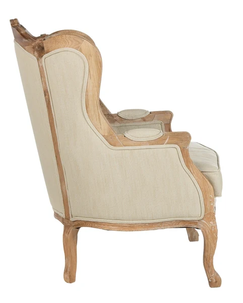 Safavieh Fallon Wing Chair - Beige - Image 4