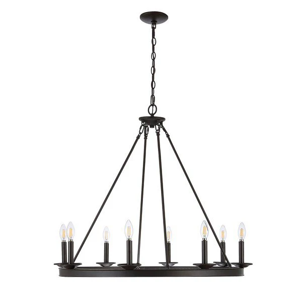 Safavieh Fauna 8Lt Chandelier - Oil Rubbed Bronze (Black) - Image 2
