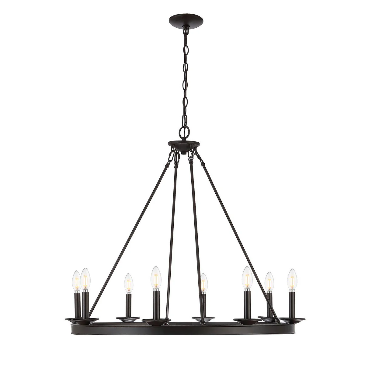 Safavieh Fauna 8Lt Chandelier - Oil Rubbed Bronze (Black) - Image 3