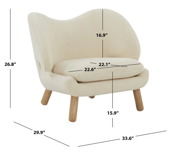 Safavieh Felicia Contemporary Chair - Ivory - Image 3