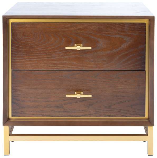 Safavieh Fenno 2 Drawer Nightstand - Walnut - Image 2