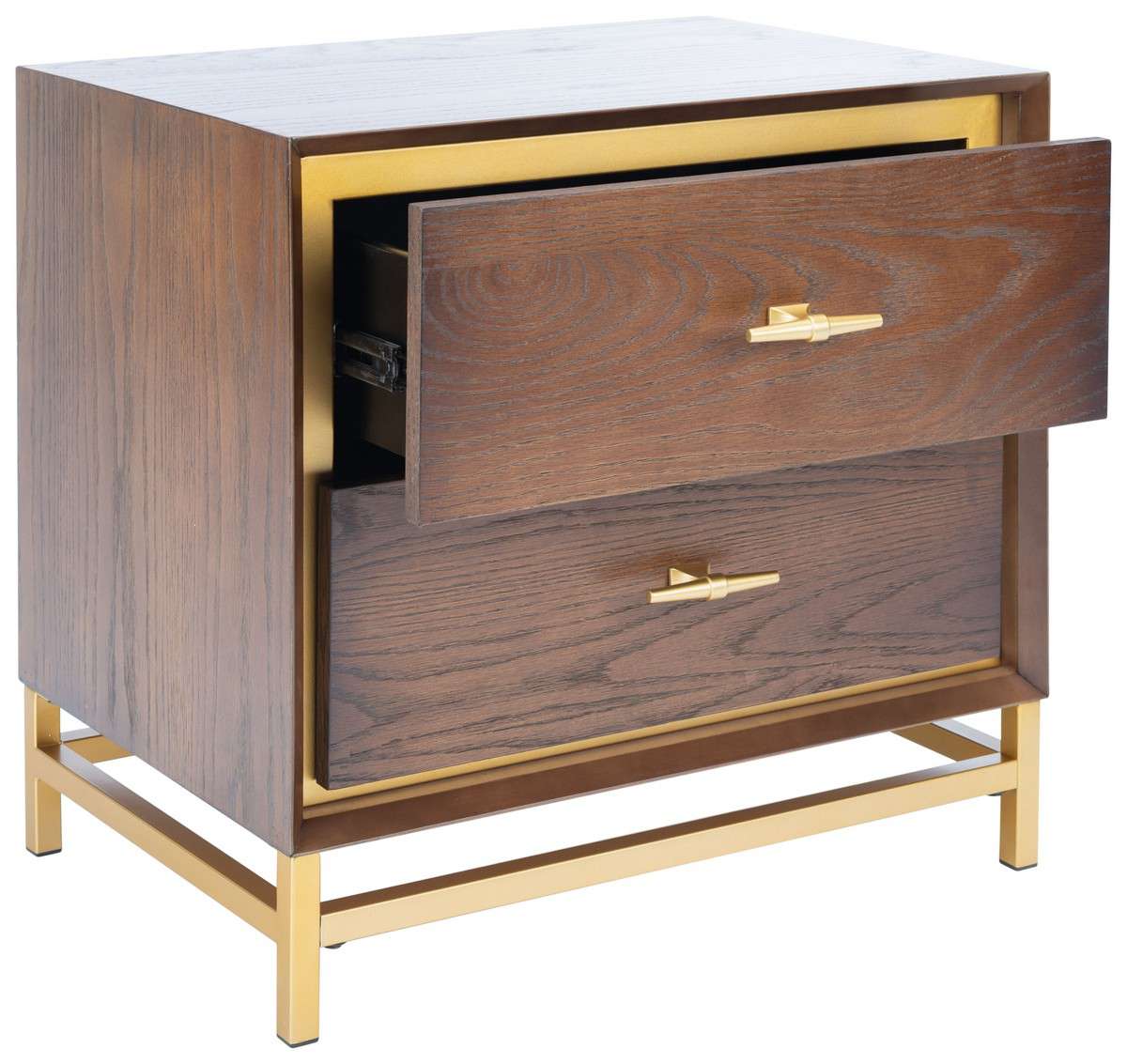 Safavieh Fenno 2 Drawer Nightstand - Walnut - Image 3