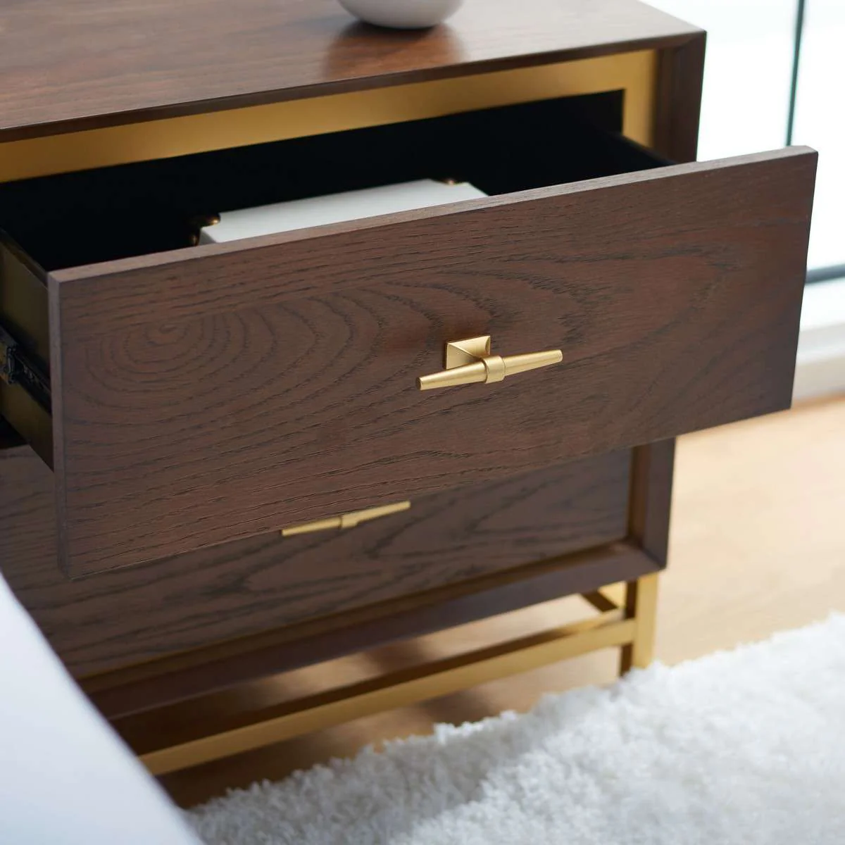 Safavieh Fenno 2 Drawer Nightstand - Walnut - Image 4