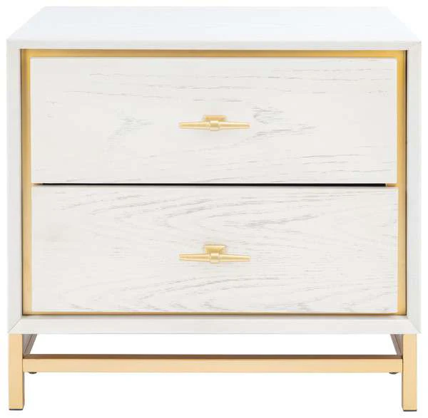 Safavieh Fenno 2 Drawer Nightstand - White Washed - Image 2