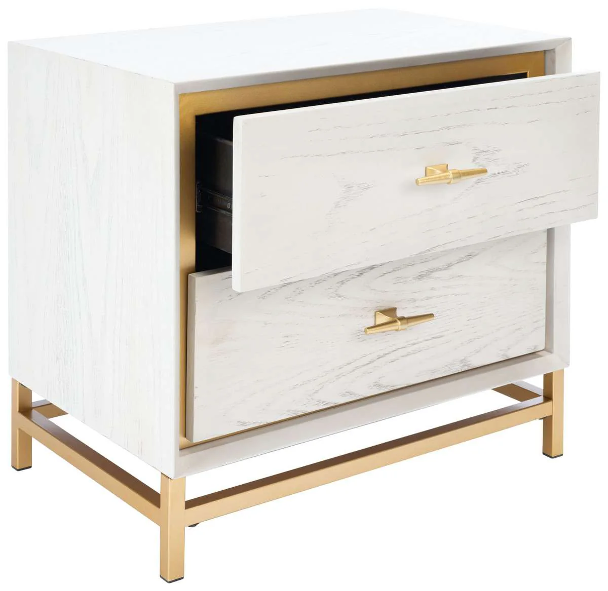 Safavieh Fenno 2 Drawer Nightstand - White Washed - Image 3
