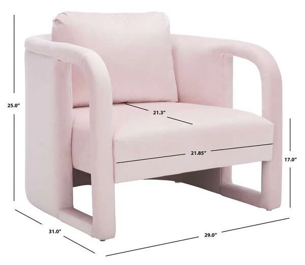 Safavieh Fifer Accent Chair - Light Pink - Image 3