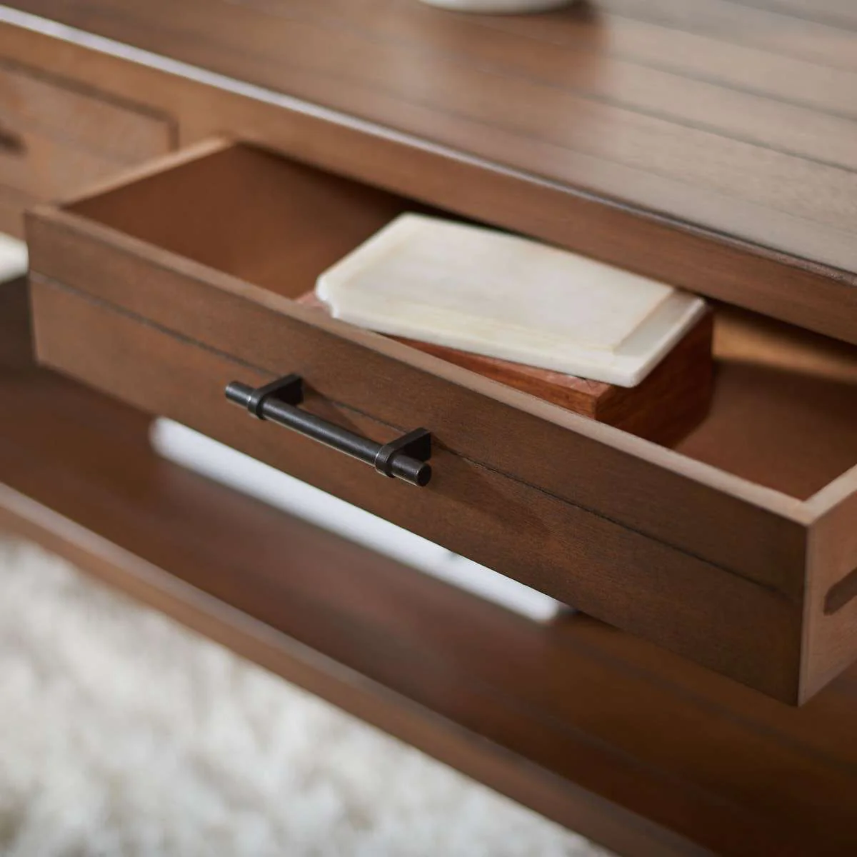 Safavieh Filbert 2 Drawer Coffee Table - Brown - Image 4