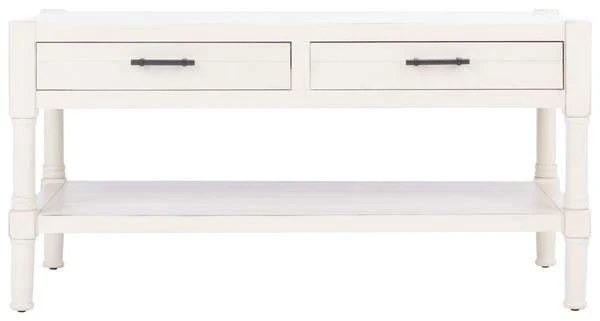 Safavieh Filbert 2 Drawer Coffee Table - Distressed White - Image 2