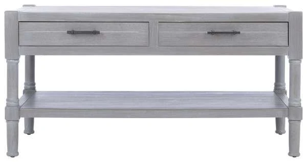 Safavieh Filbert 2 Drawer Coffee Table - White Washed Gray - Image 2
