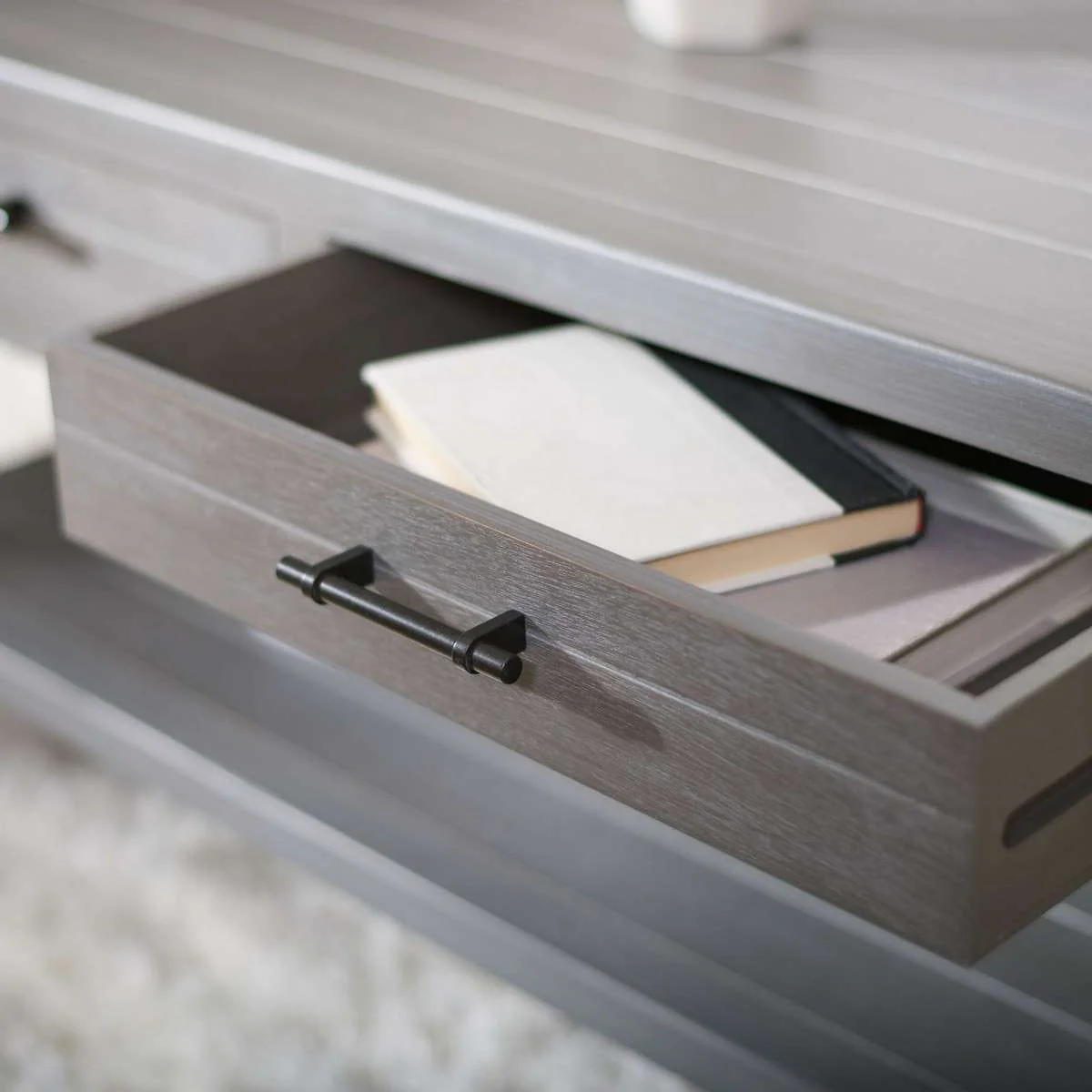 Safavieh Filbert 2 Drawer Coffee Table - White Washed Gray - Image 4