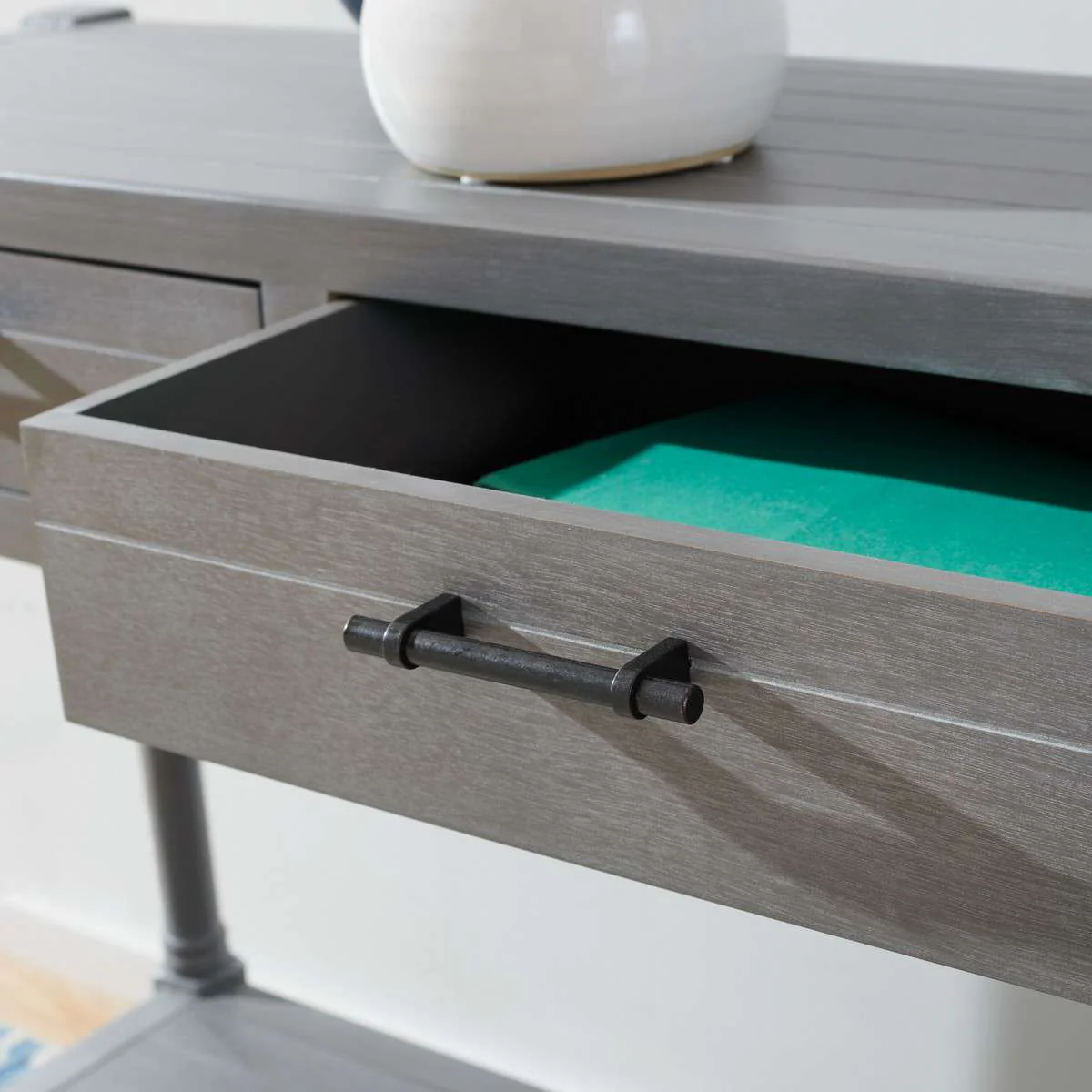 Safavieh Filbert 2 Drawer Console Table - White Washed Gray - Image 3