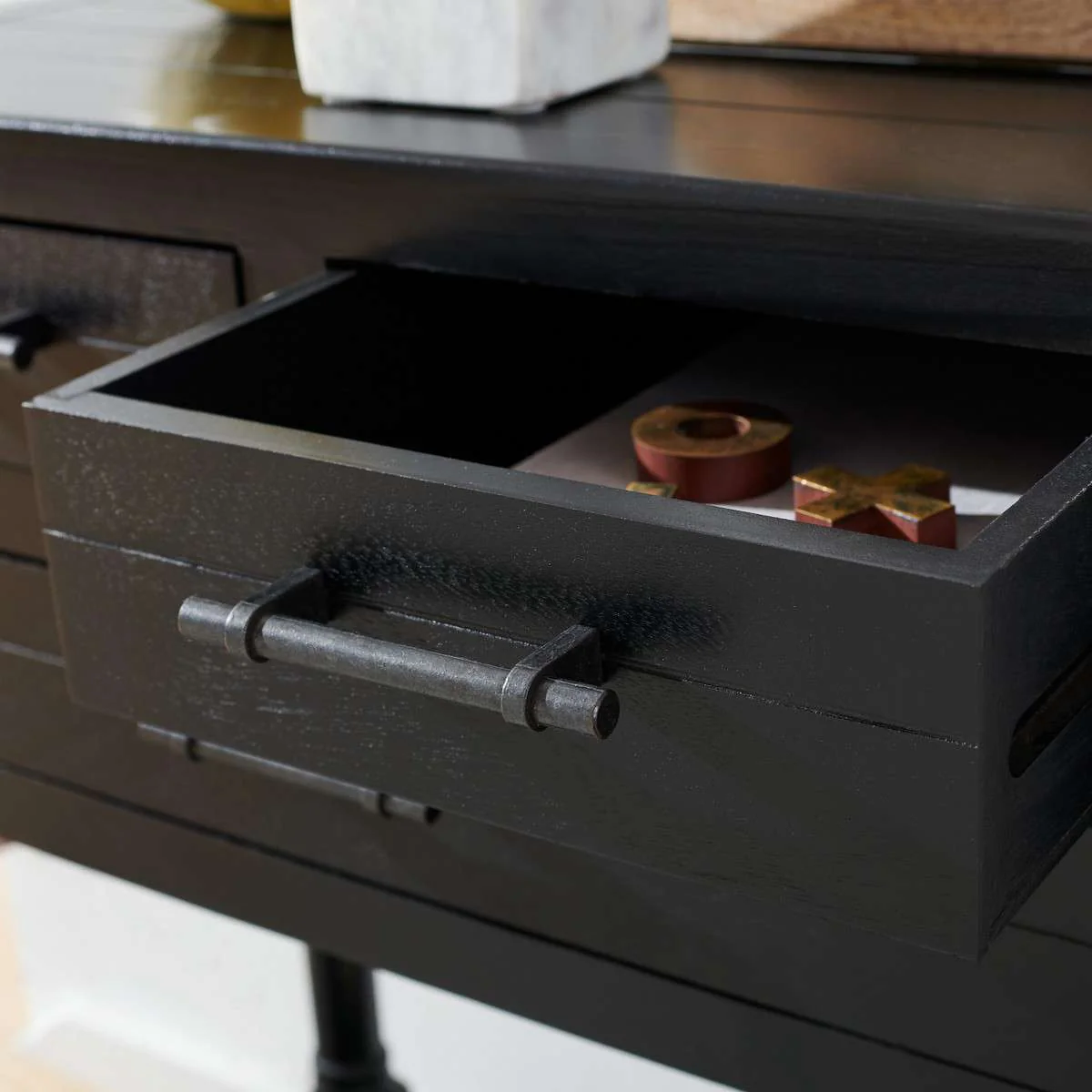 Safavieh Filbert 3 Drawer Console Table - Black - Image 4