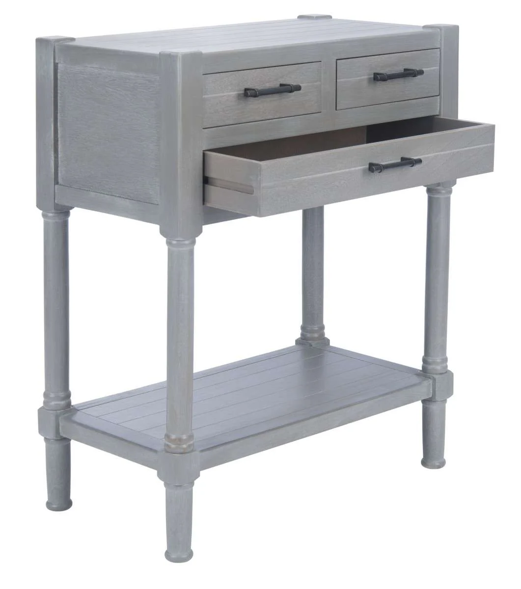 Safavieh Filbert 3 Drawer Console Table - White Washed Gray - Image 3