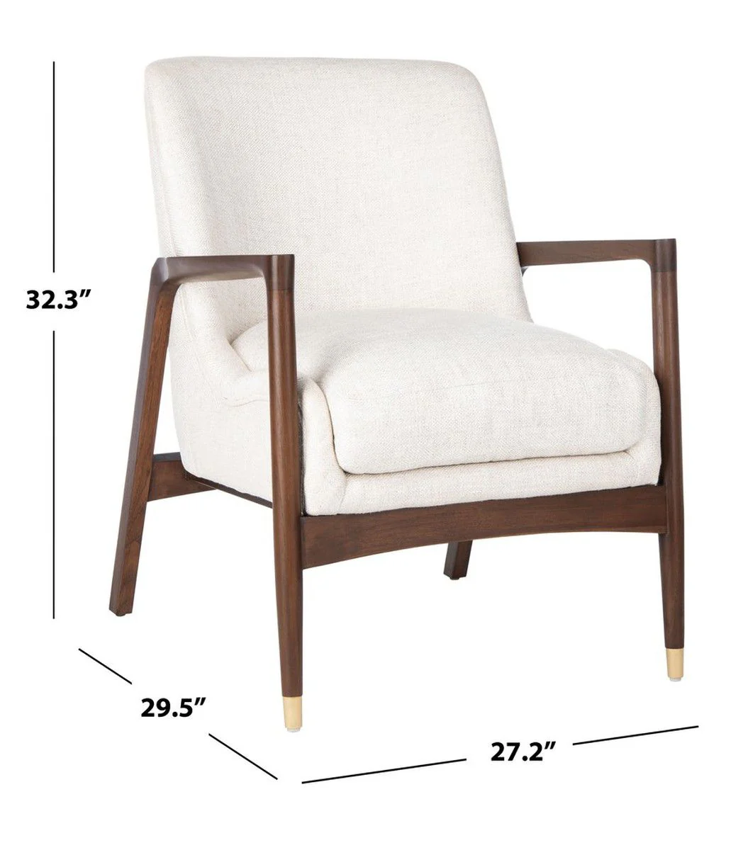 Safavieh Flannery Mid-Century Chair - Cream - Image 4