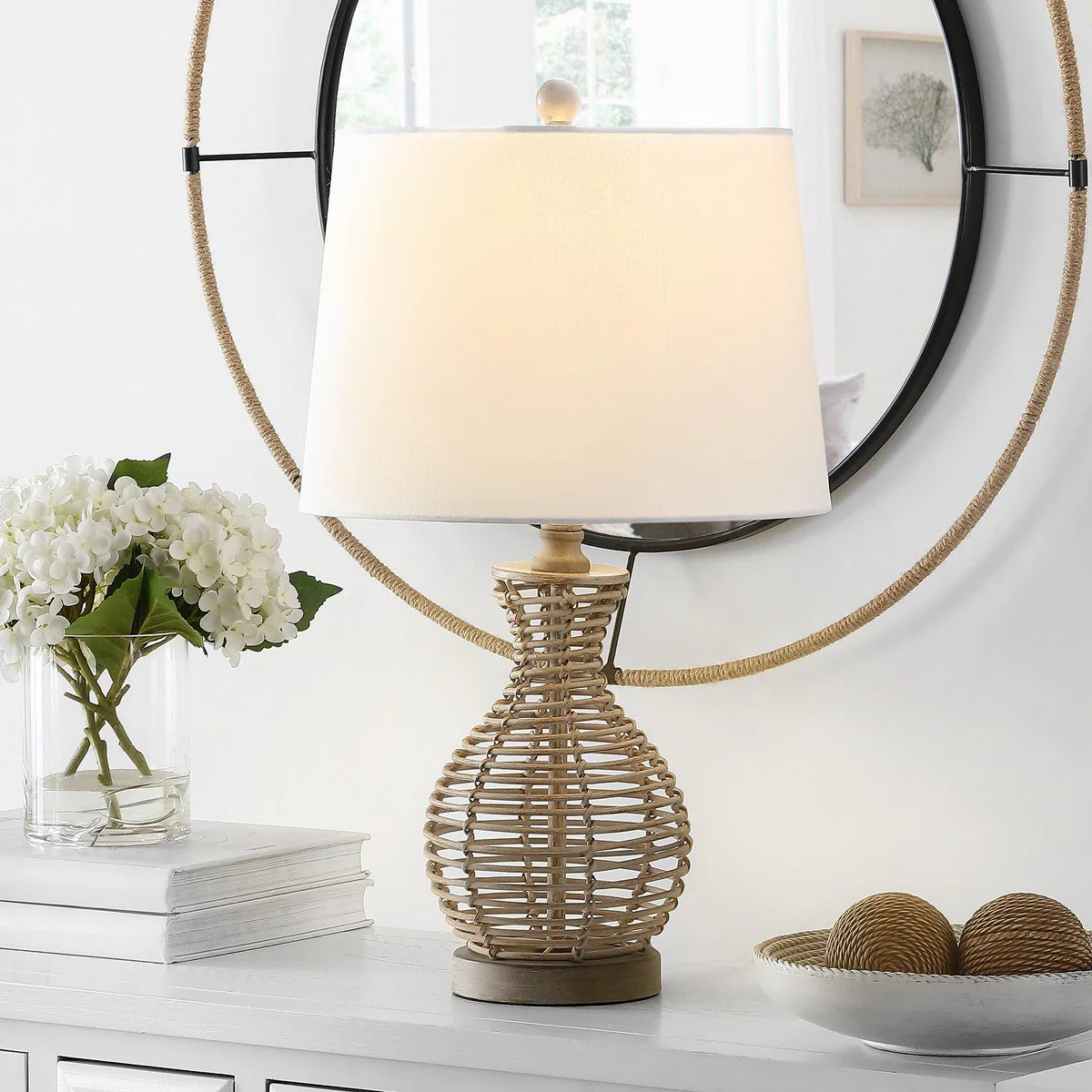 Safavieh Flora Seagrass Table Lamp - Grey - Image 3
