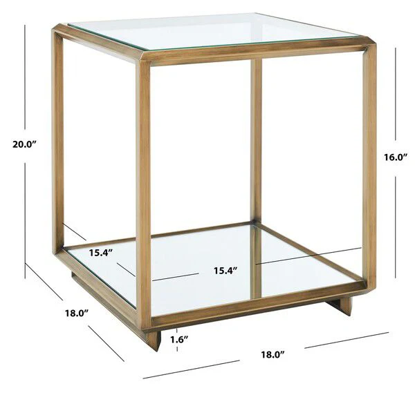 Safavieh Florabella Mirrored Accent Table- Bronze - Image 3