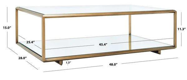 Safavieh Florabella Mirrored Coffee Table - Bronze - Image 2