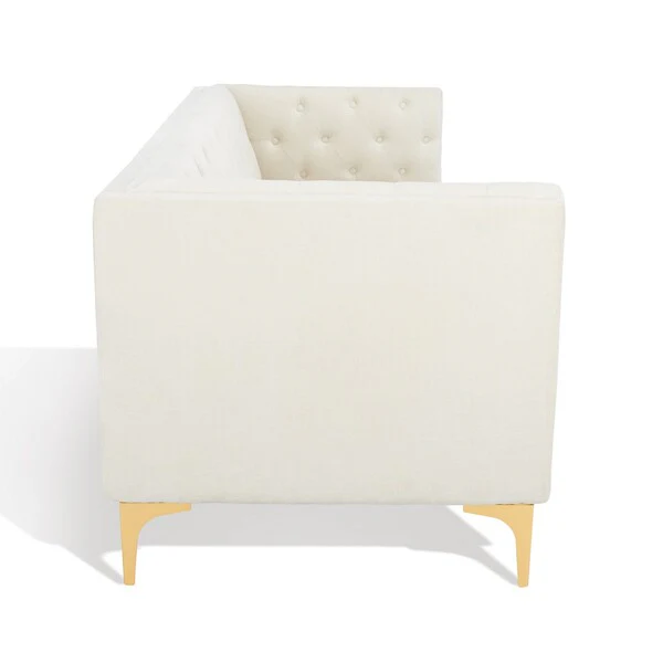 Safavieh Florentino Tufted Velvet Sofa - Creme - Image 4
