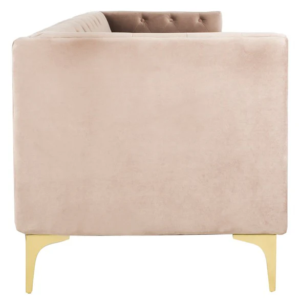 Safavieh Florentino Tufted Fabric Sofa - Pale Mauve - Image 5