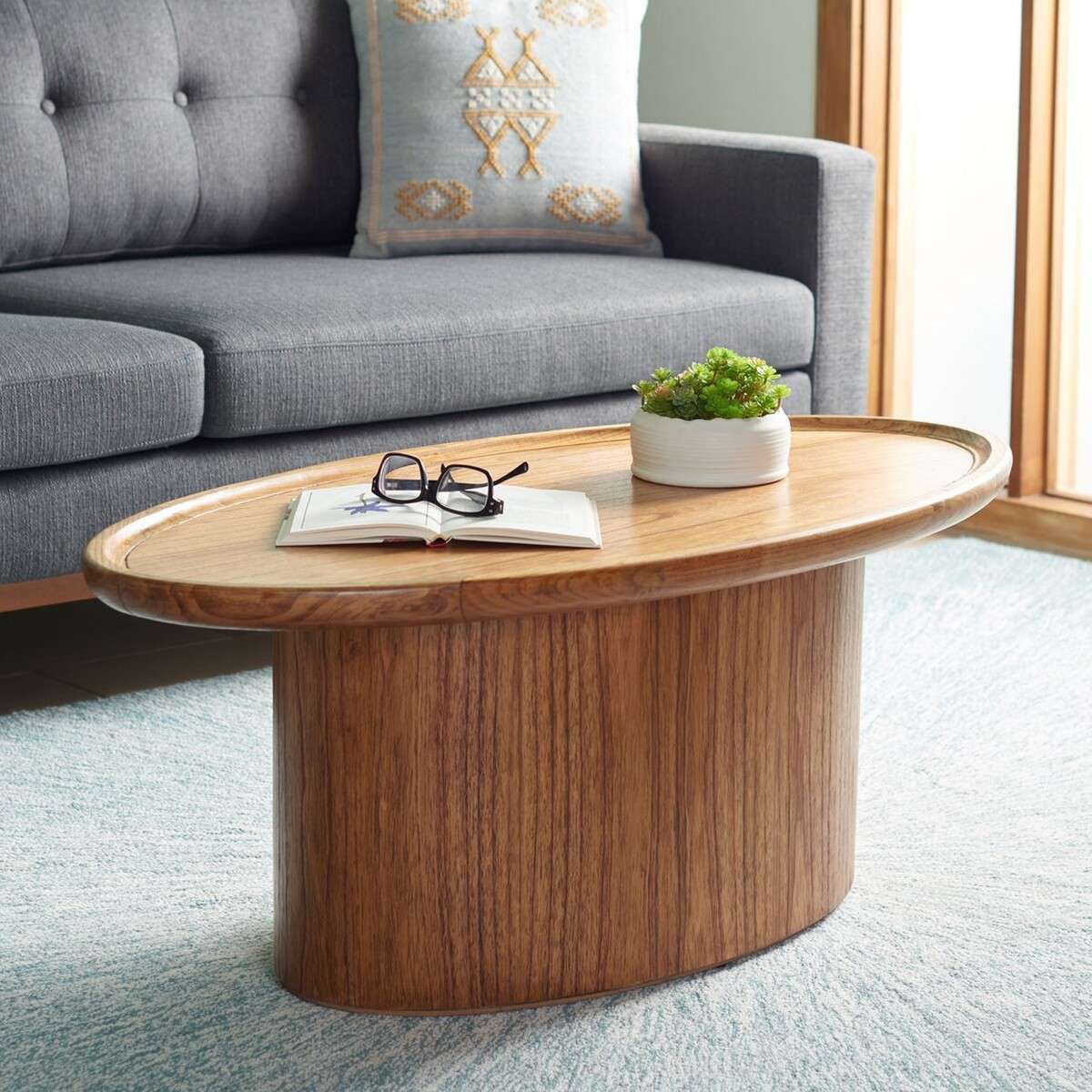 Safavieh Flyte Oval Coffee Table - Natural - Image 4