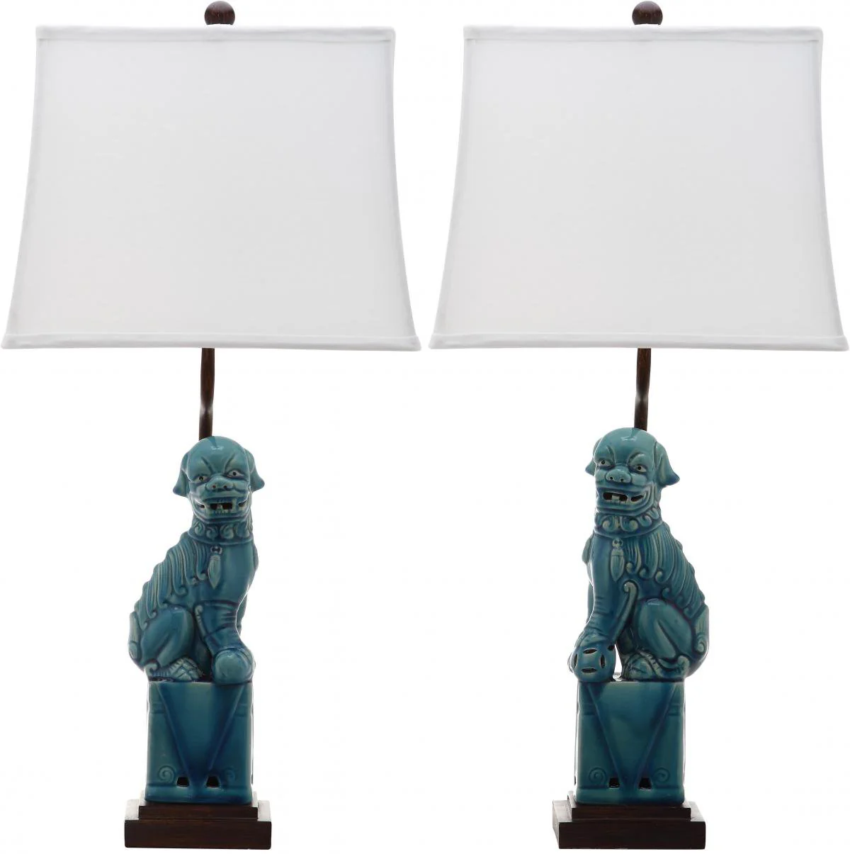 Safavieh Foo 28.5-Inch H Dog Table Lamp Set Of 2 - Blue - Image 2