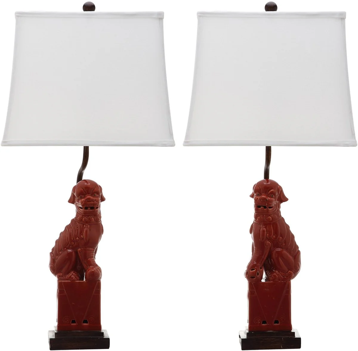 Safavieh Foo 28.5-Inch H Dog Table Lamp Set Of 2 - Red - Image 2