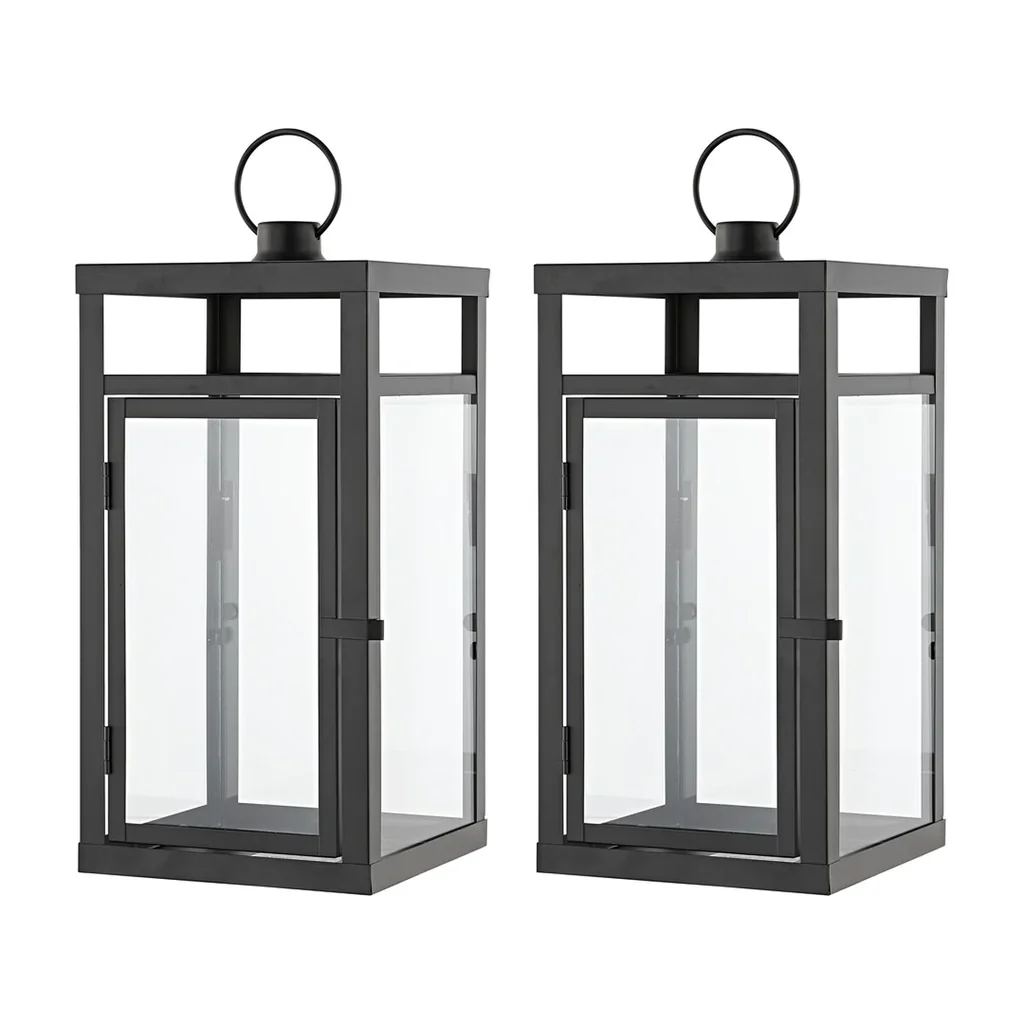 Safavieh Fraleigh Outdoor Lantern Set Of 2 - Black - Image 2