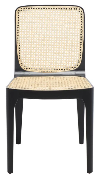 Safavieh Frank Rattan Dining Chair Set Of 2 - Black - Image 2
