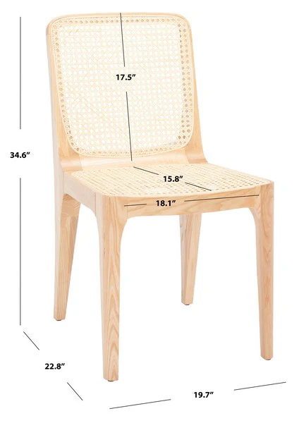 Safavieh Frank Rattan Dining Chair Set Of 2 - Natural - Image 3