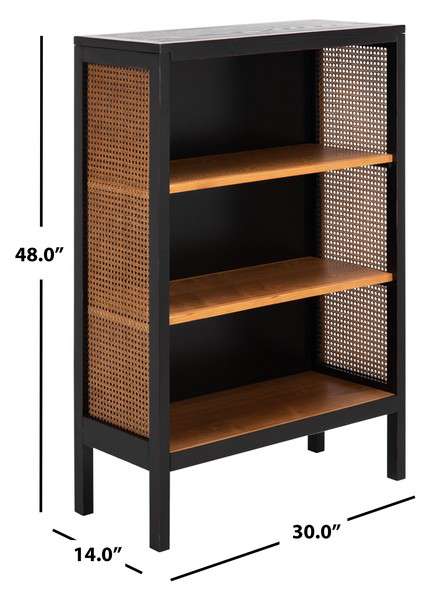 Safavieh Franz 3 Shelf Wood Back Etagere - Black - Image 3