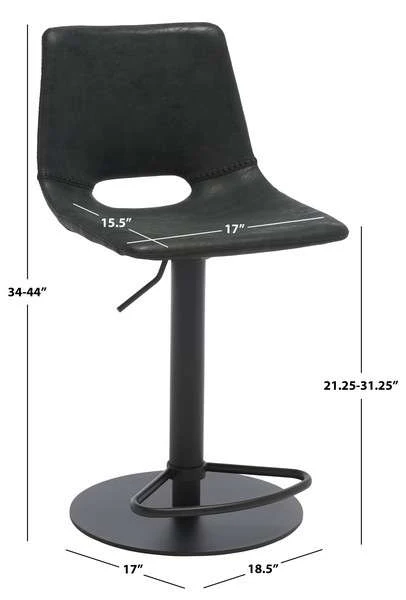 Safavieh Freya Gas Lift Bar Stool - Black - Image 4