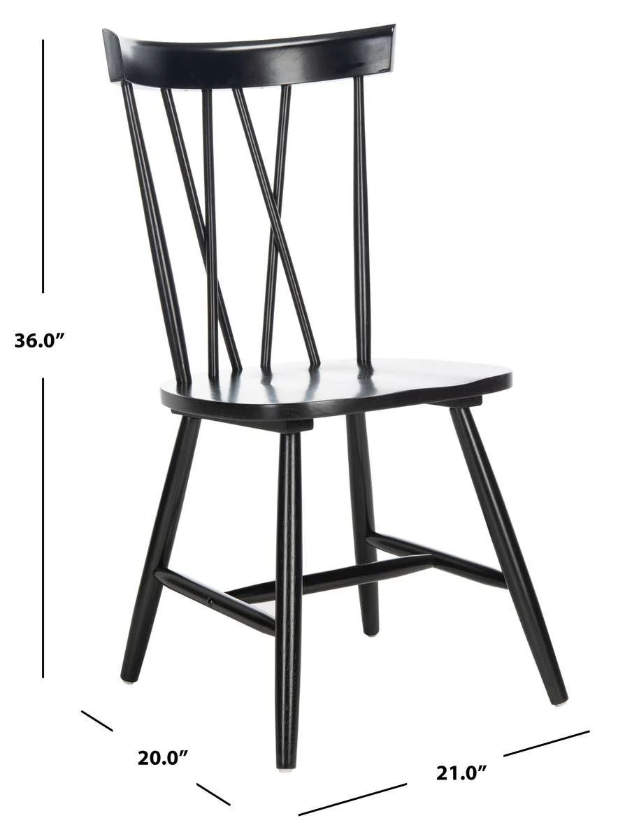 Safavieh Friar Dining Chair Set Of 2 - Black - Image 4