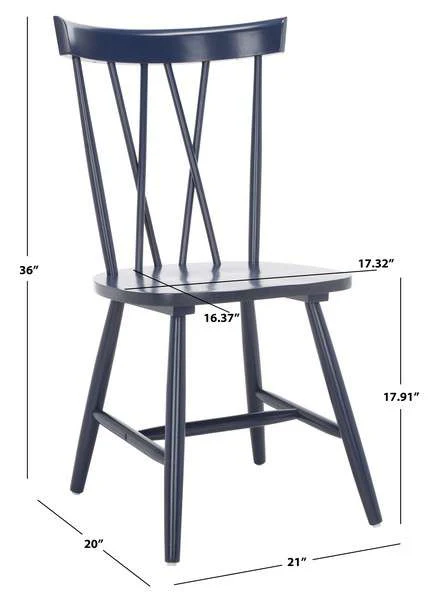 Safavieh Friar Dining Chair Set Of 2 - Navy - Image 4