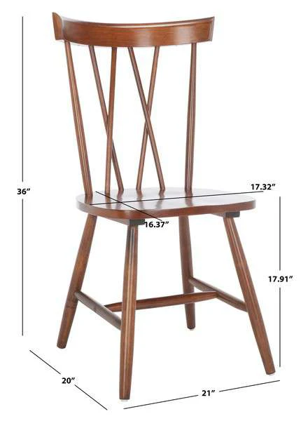 Safavieh Friar Dining Chair Set Of 2 - Walnut - Image 4
