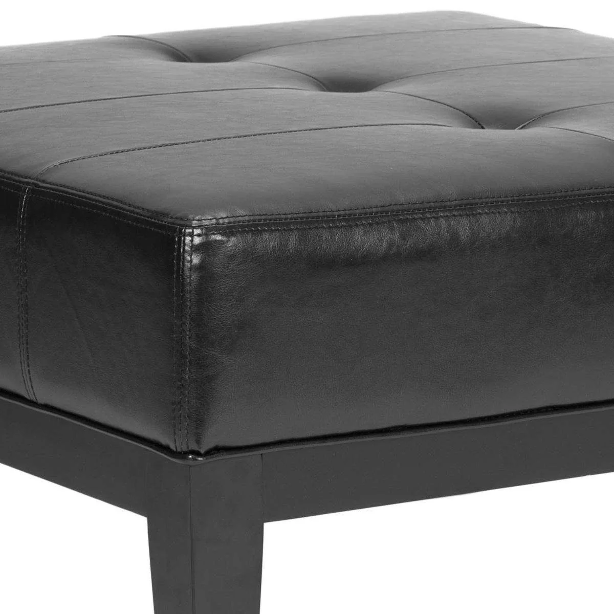 Safavieh Fulton Sq Cocktail Ottoman Small - Black - Image 2